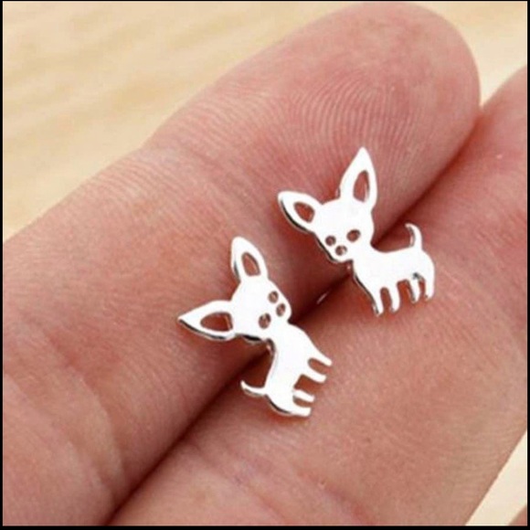Silver Tone Chihuahua Stud Earring-3 pairs - Picture 2 of 5
